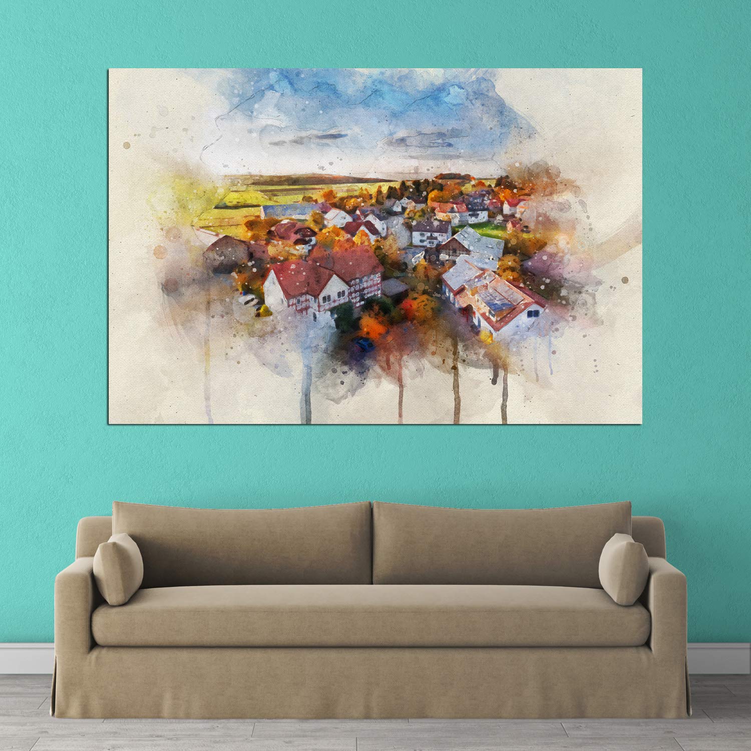inep-b083y5h9jl-rainy-rendezvous_-city-soaked-in-rain-framed-wall-art-hangs-on-a-modern-living-room-wall..jpg